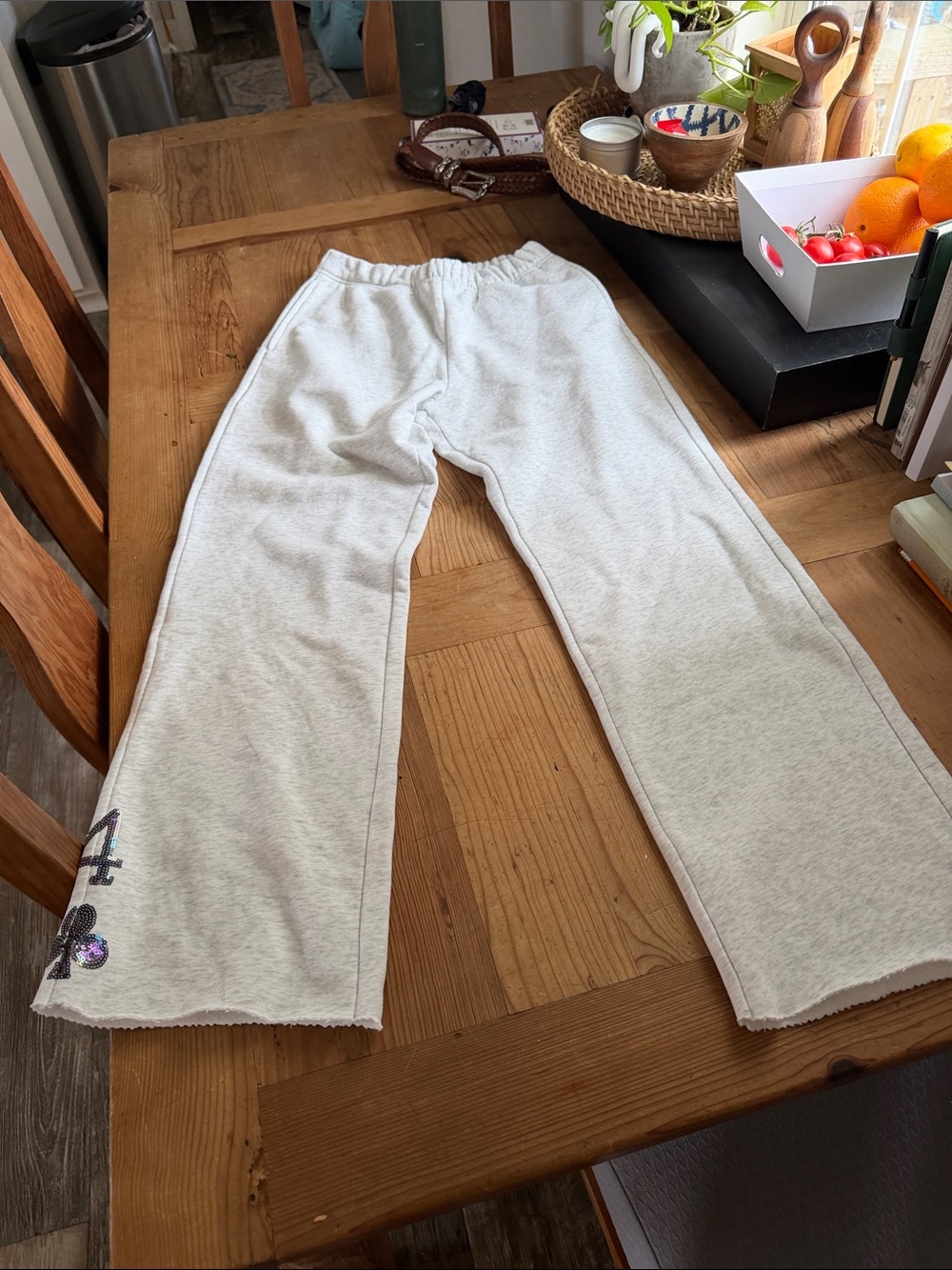 Queen of Sparkle Light Gray Lounge Sweatpants with Glitter Accent